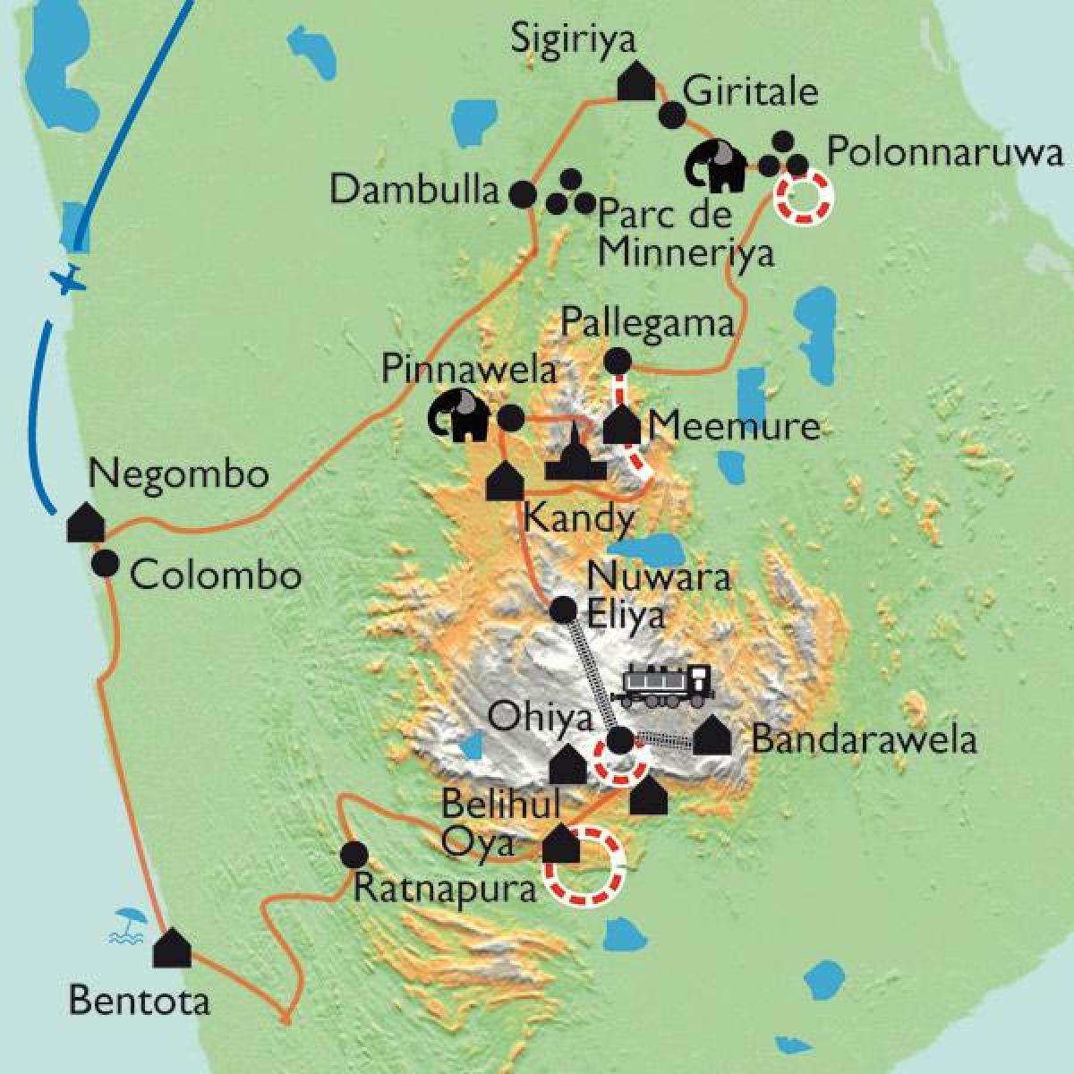 श्रीलंका का नक्शा sigiriya