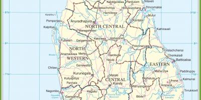 एक मानचित्र श्रीलंका के