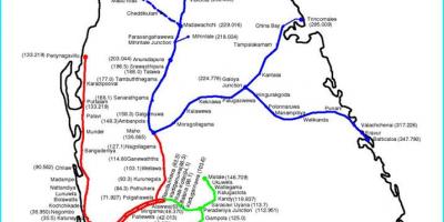 रेलवे मार्ग नक्शा श्रीलंका