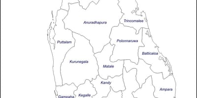 श्रीलंका के मानचित्र के ड्राइंग