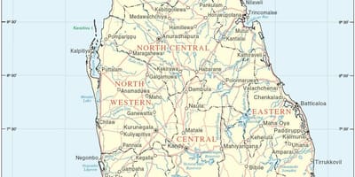 श्रीलंका का नक्शा hd