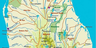 श्रीलंका के मानचित्र भूगोल
